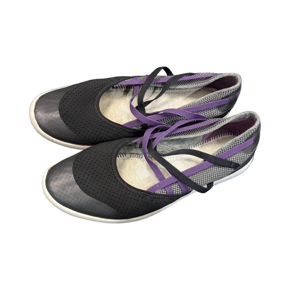 Teva Women's Black Purple Mary Jane Shoes Sport Flats Crisscross Straps